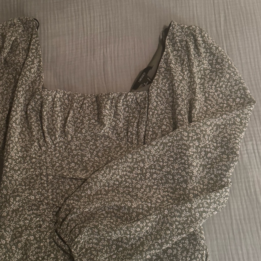 Green flora dress
